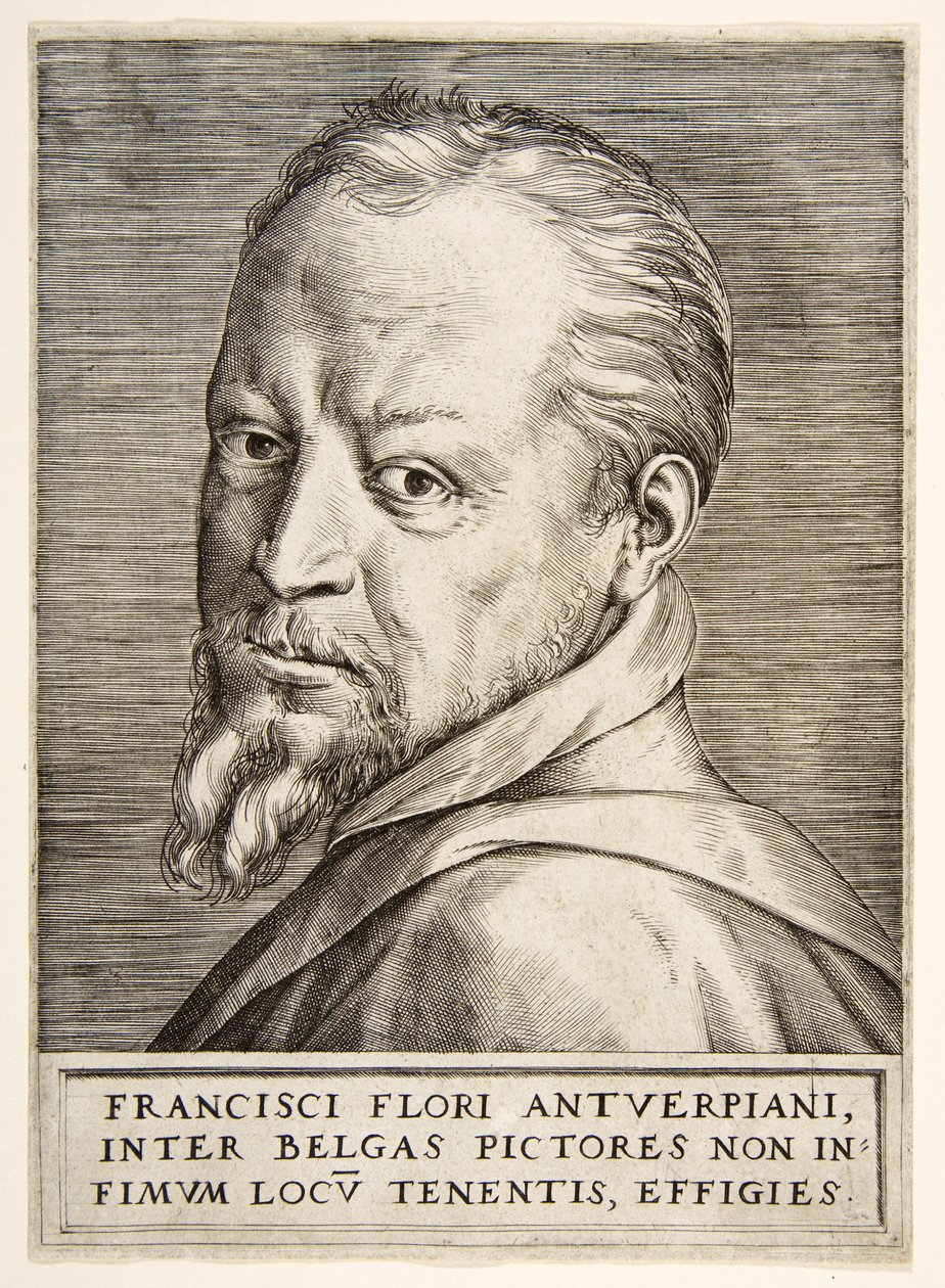 Portræt af Frans Floris af Giulio Bonasone