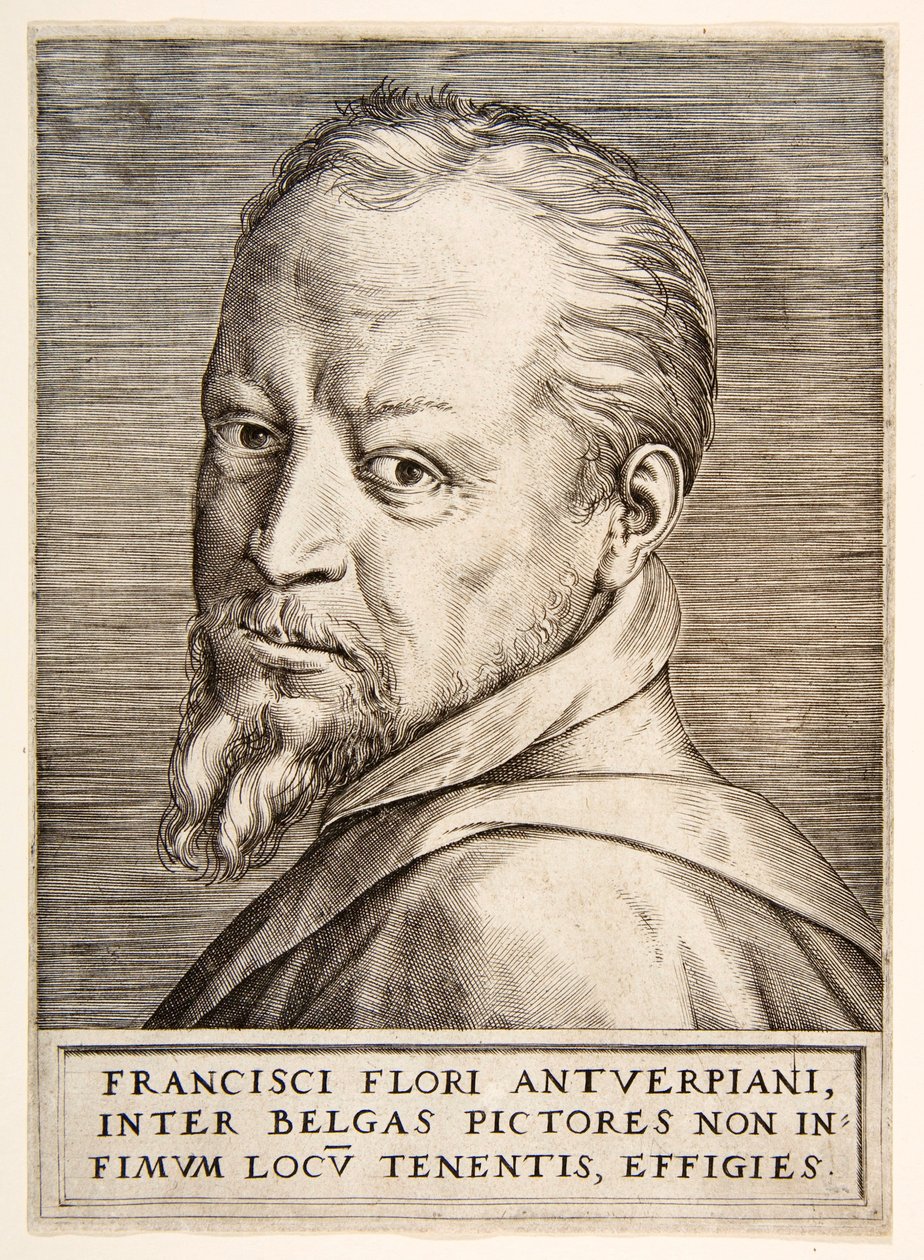 Portræt af Frans Floris, 1500-tallet. af Giulio Bonasone