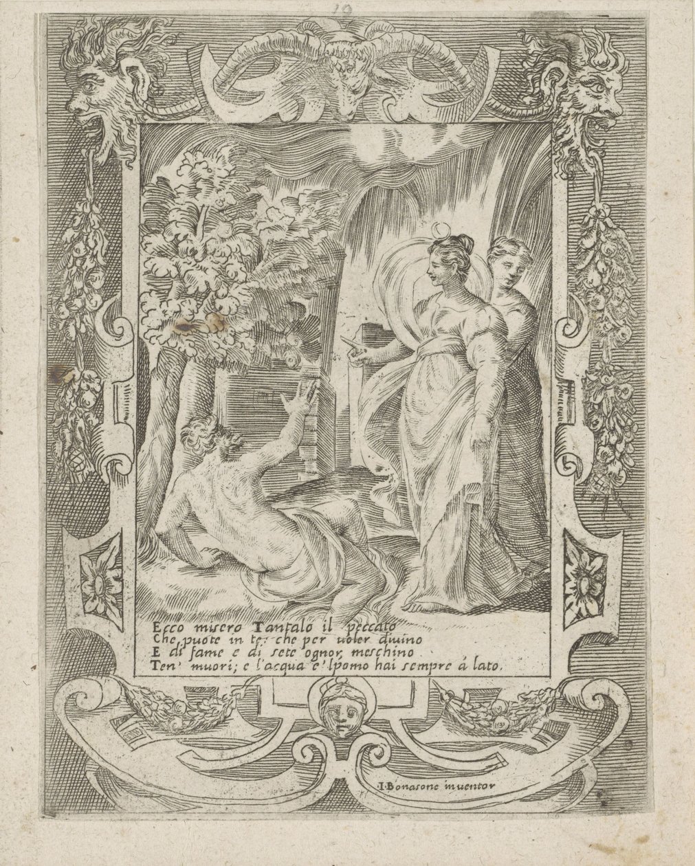 Tantalus taler til Diana Love, Anger and Jalousy of Juno (serietitel) Amori sdegni et gielosie di Giunone (serietitel) af Giulio Bonasone