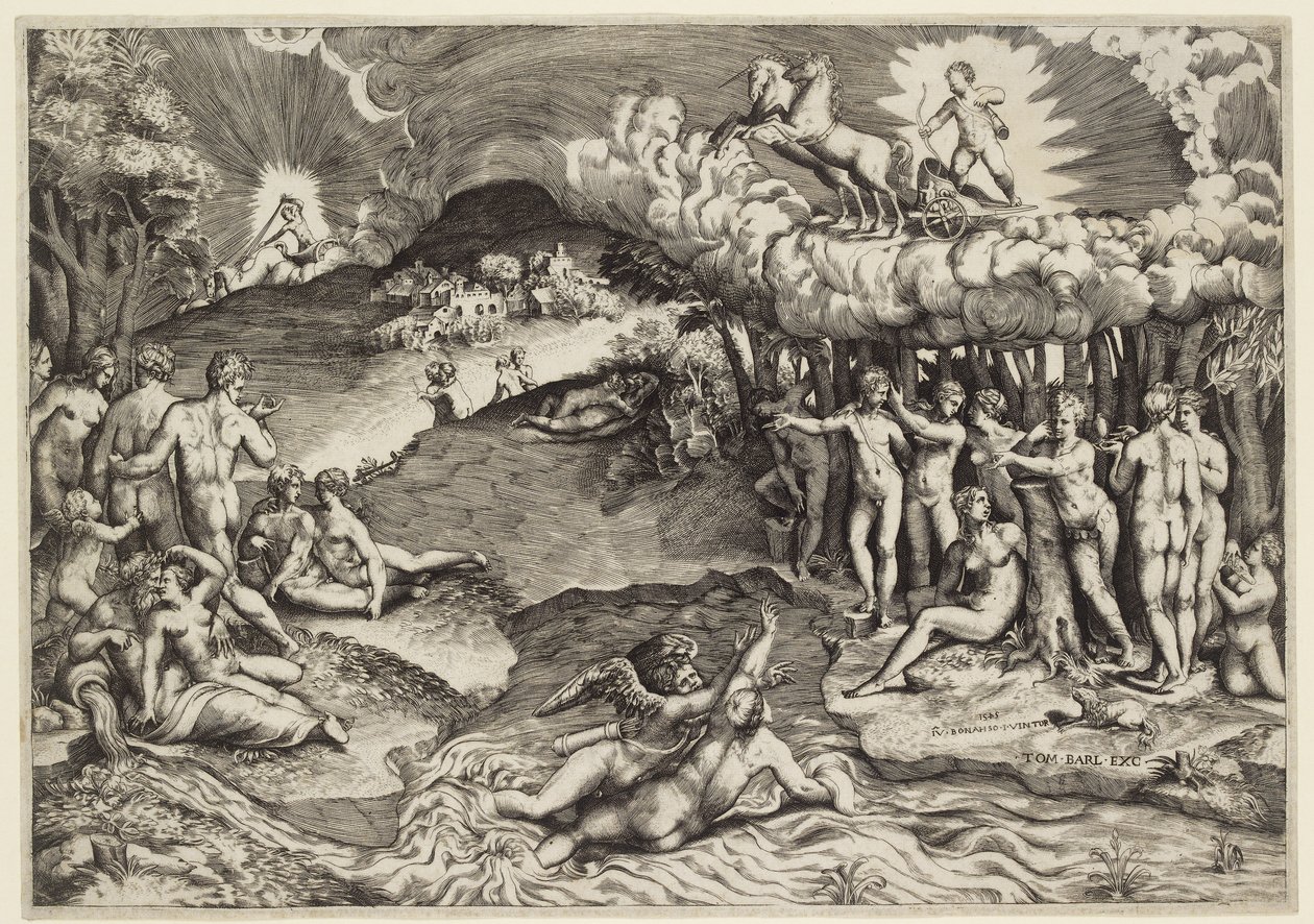 Kærlighedens triumf, 1545 af Giulio Bonasone