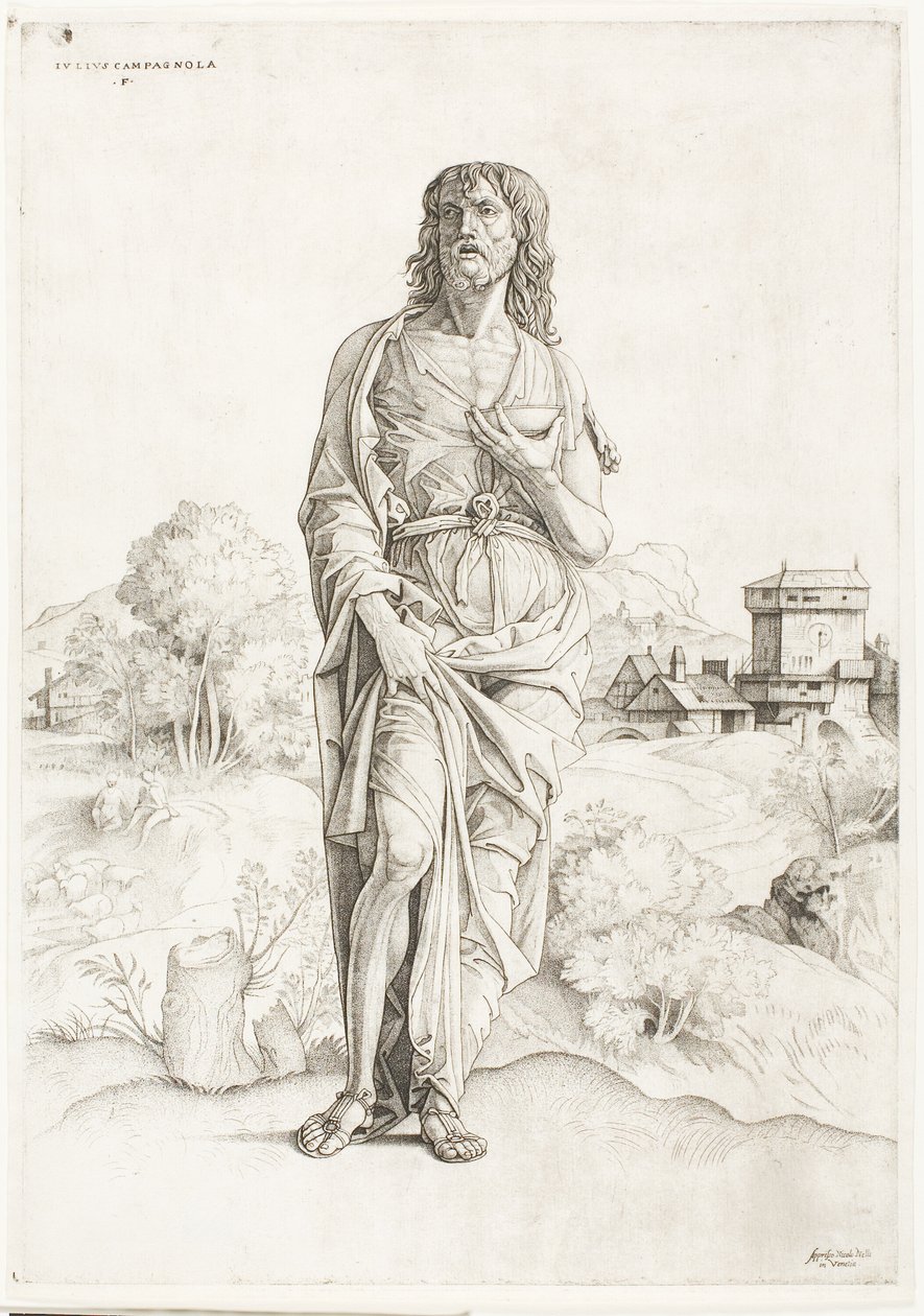 Sankt Johannes Døberen af Giulio Campagnola
