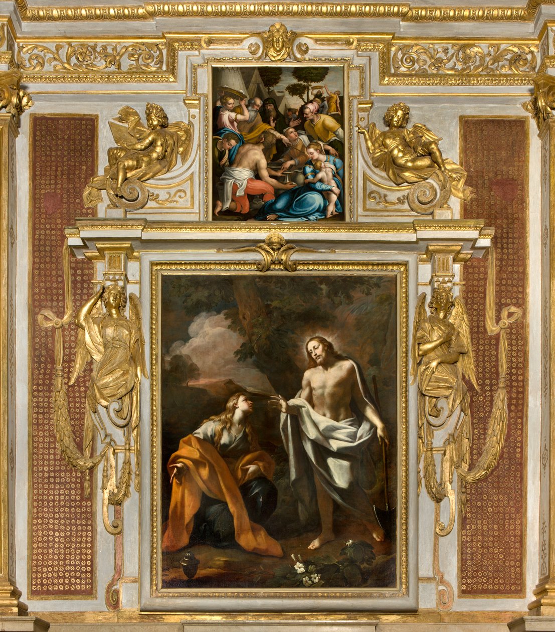 Giovanni Angelo Borroni, Kristi åbenbaring til Magdalene 1750, Giulio Campi, Samling af Manna af Giulio Campi