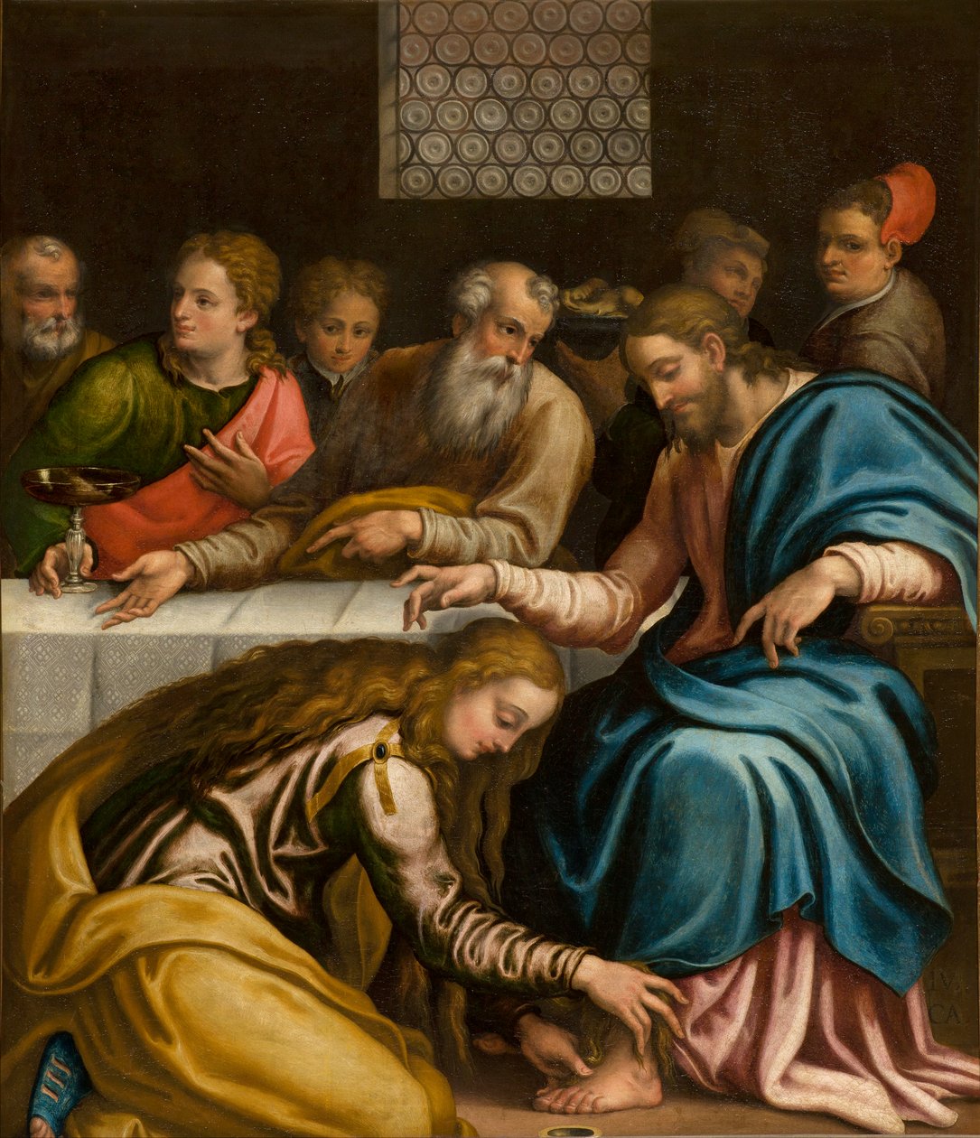 Kapel af SS Sacramento, Giulio Campi, Middag i Simons hus 1569 af Giulio Campi