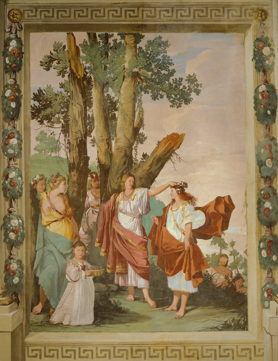 Kroning af nymfen Amaryllis, vinder af løbet af Giulio Carpioni