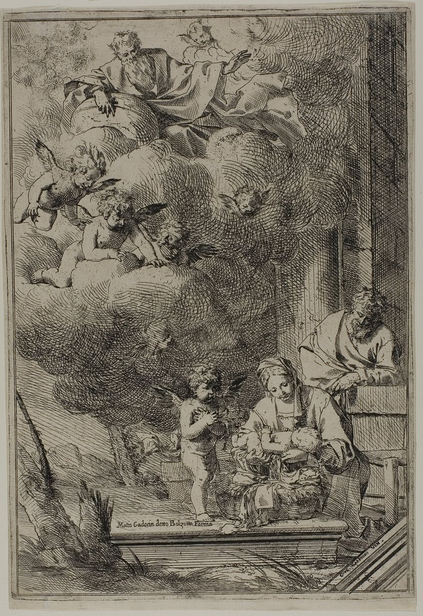 Den hellige familie af Giulio Carpioni