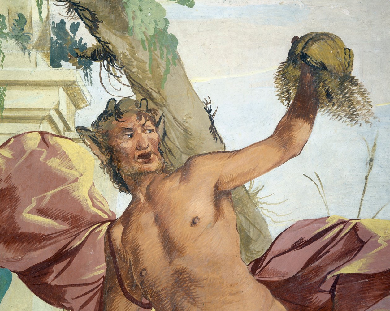 Nymfe Korsika jaget af Satyr, der trækker hendes paryk væk af Giulio Carpioni af Giulio Carpioni