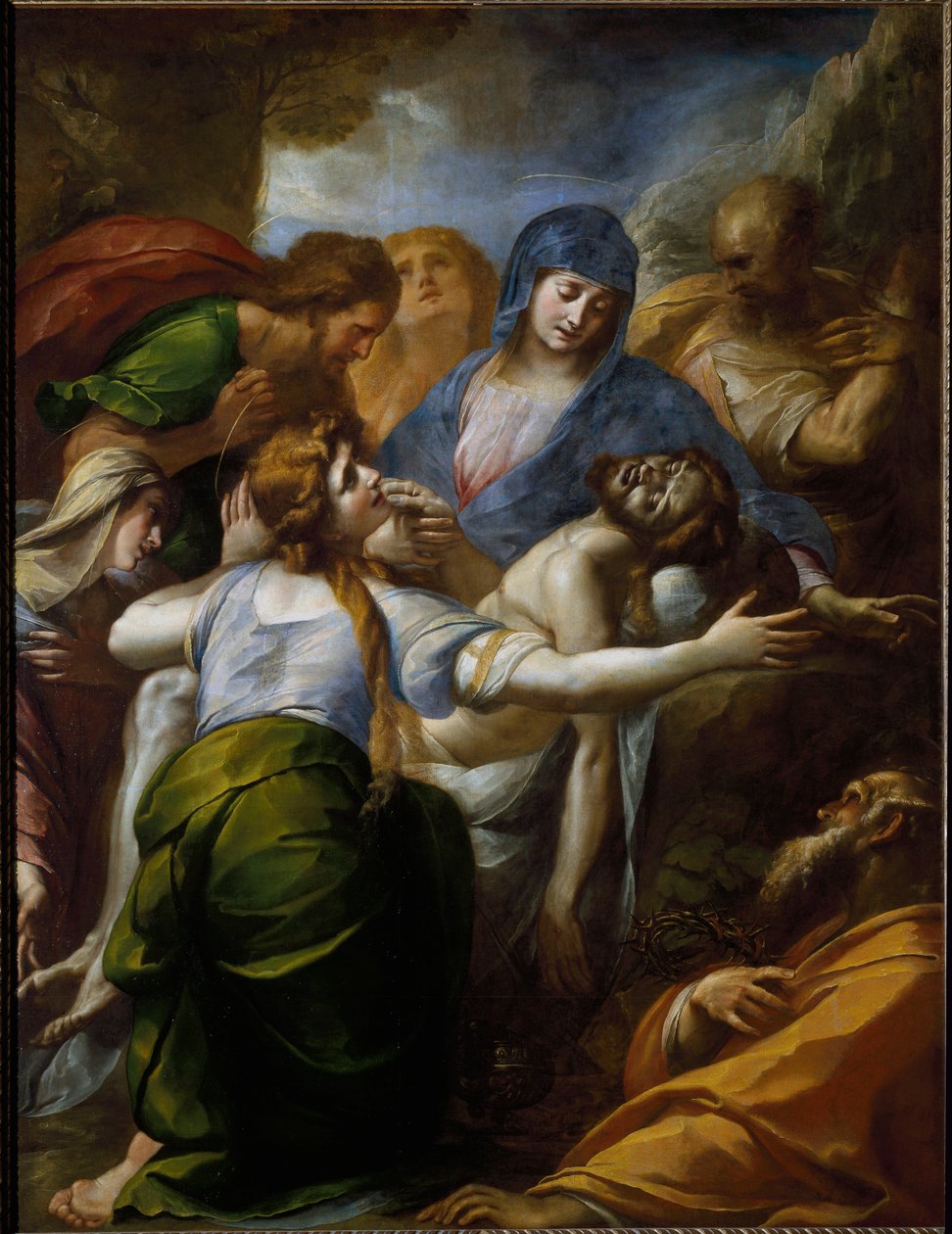 Pieta. Klagesang over Kristi død. (Maleri af Giulio Cesare Procaccini