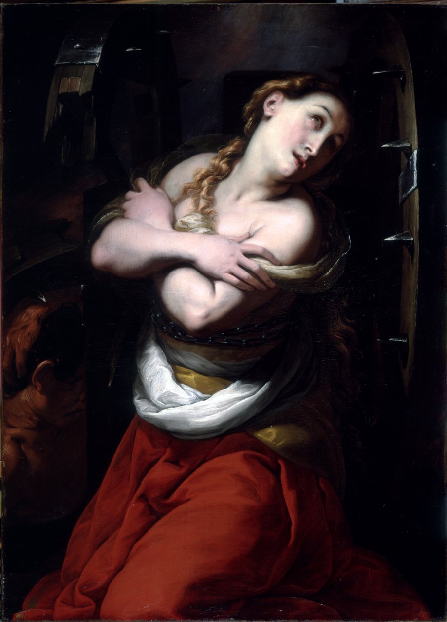 St. Catherine (olie på linned) af Giulio Cesare Procaccini