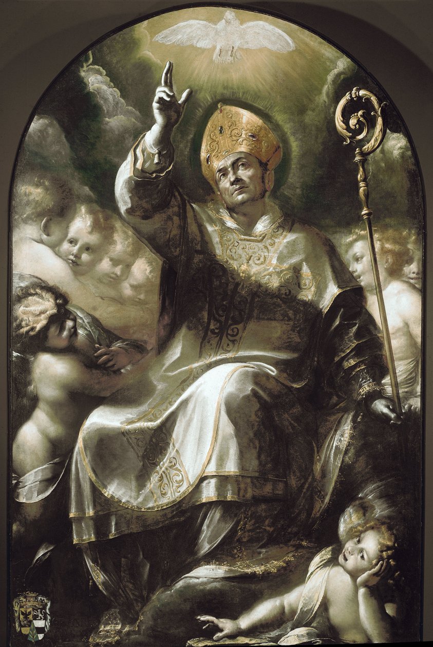 St Charles Borromeo in Glory (olie på lærred af Giulio Cesare Procaccini