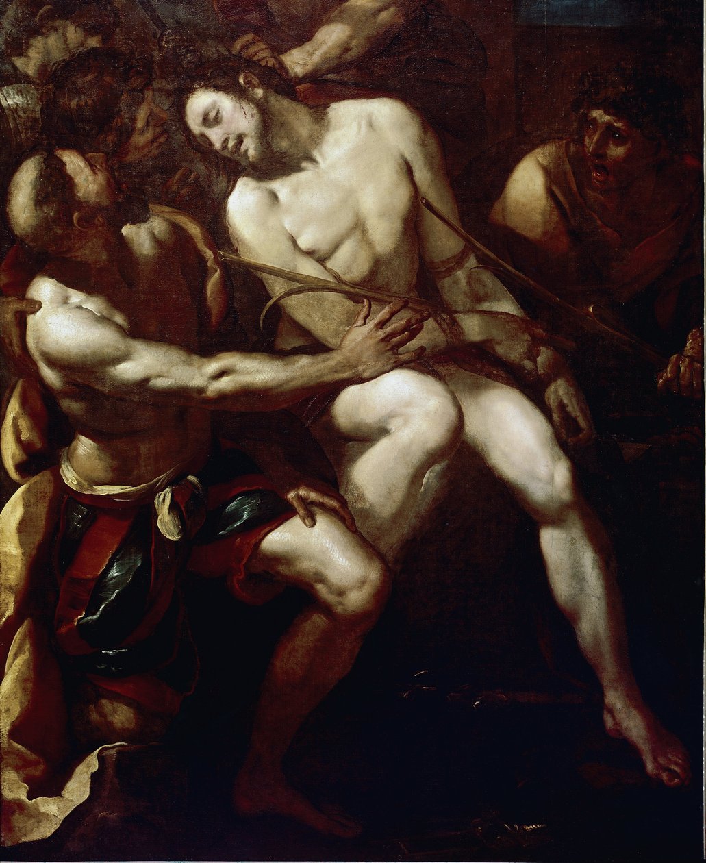 Kroningen med Torne. Detalje. (olie på lærred af Giulio Cesare Procaccini