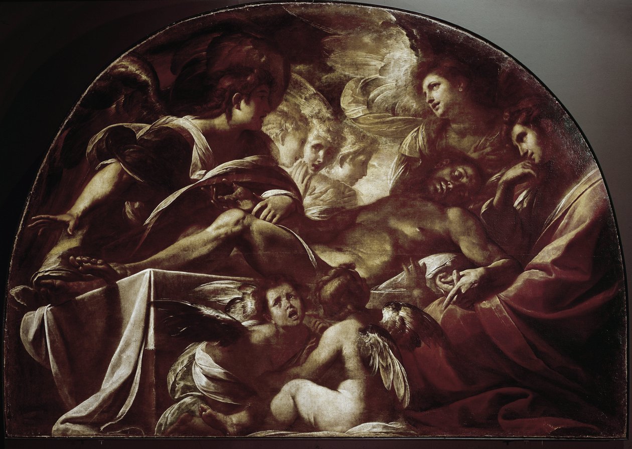 Den døde Kristus. (olie på lærred af Giulio Cesare Procaccini