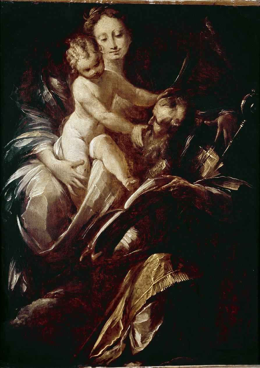 Den hellige familie. (olie på lærred af Giulio Cesare Procaccini