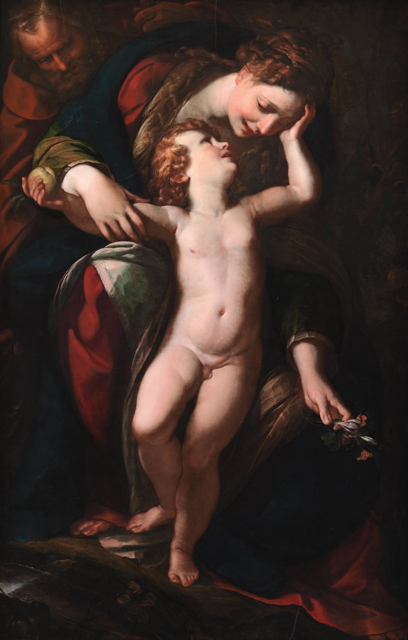 Den hellige familie. Resten på flugten til Egypten af Giulio Cesare Procaccini