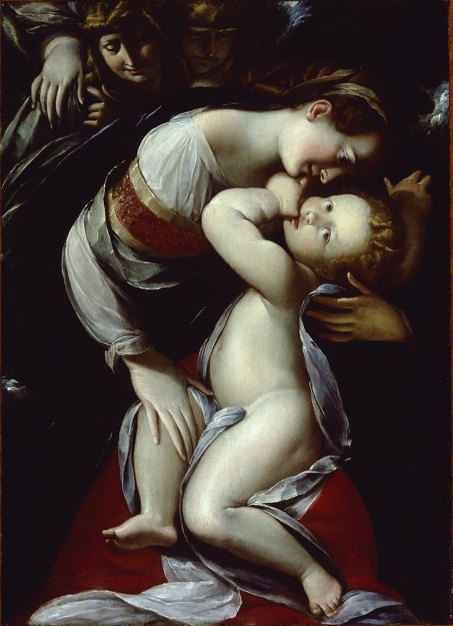 Jomfru og barn med engle, ca. 1610 af Giulio Cesare Procaccini