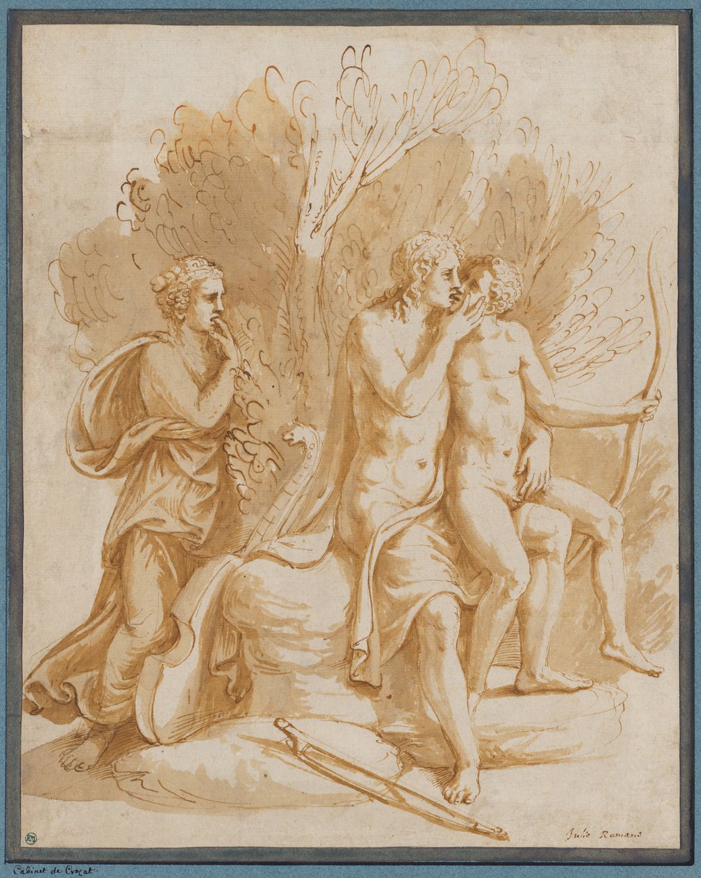 Apollo mit einem Liebhaber af Giulio Romano