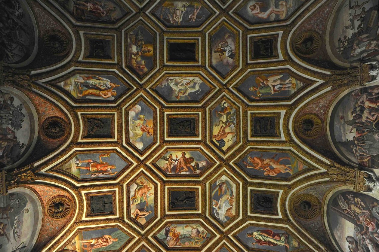 Loftsdekoration af Camera dei Venti Vindenes kammer, 1526-1534 af Giulio Romano