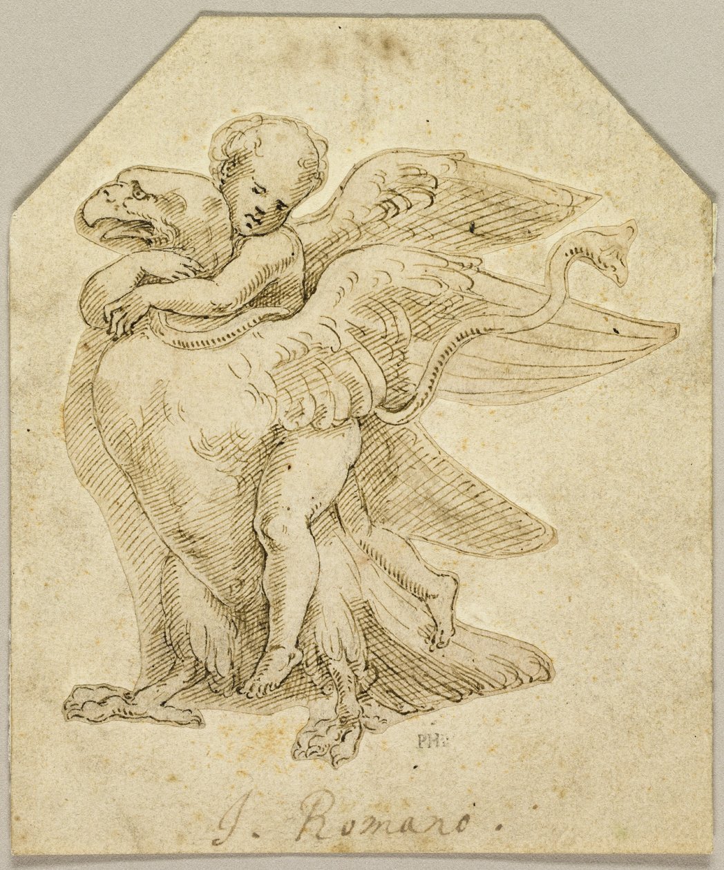 Amor rider på en ørn af Giulio Romano
