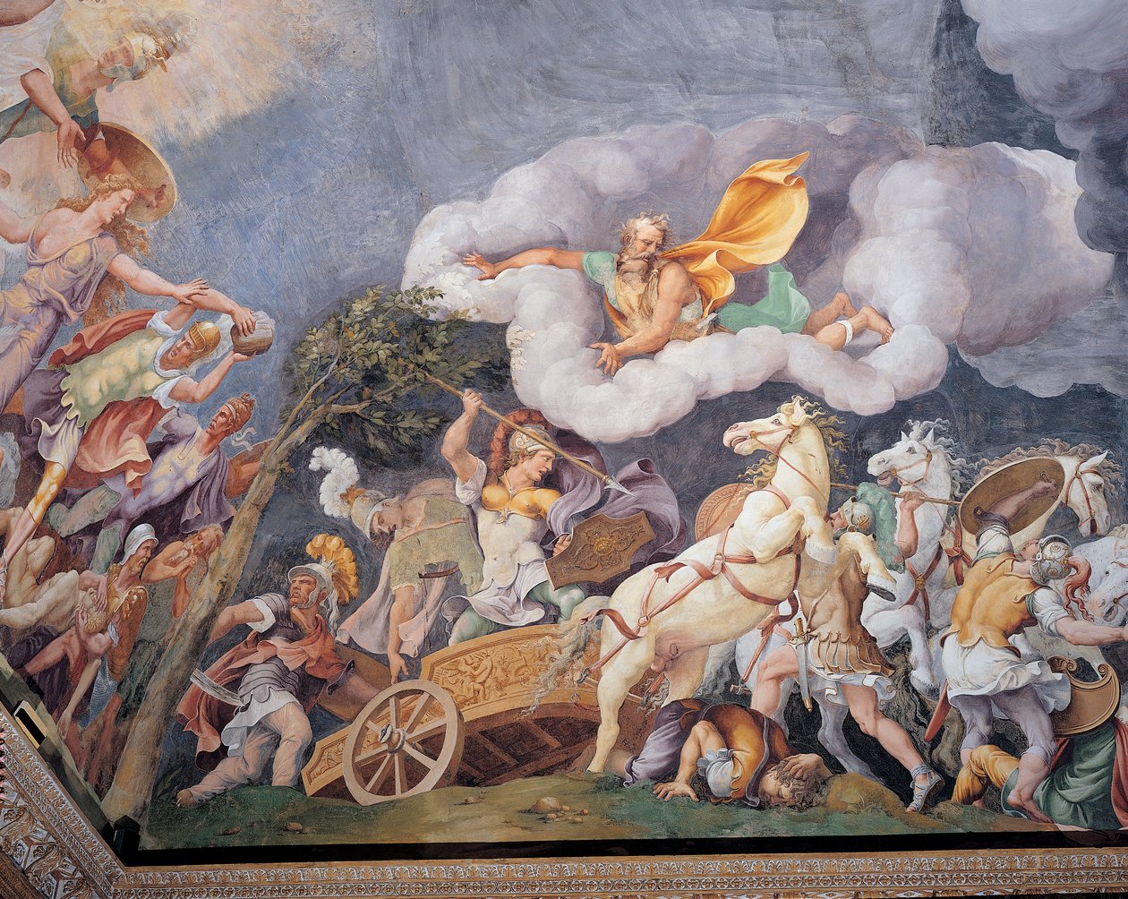 Diomedes dræber Tydeus, Phineus og Pandarus af Giulio Romano