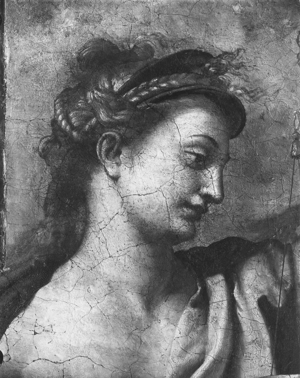 Retfærdighed, en af de to dyder omkring pave Skt. Urban I (d.230) Raphael Rooms (detalje) (se også 252782, 252783, 252784) af Giulio Romano