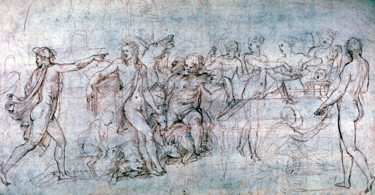 Amor og Psykes bryllupsfest, c1520-1546 af Giulio Romano