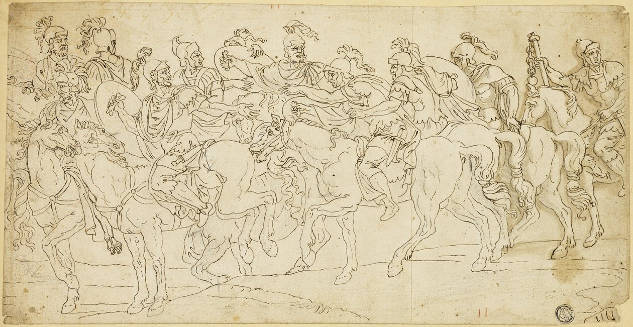 romersk kavaleri i marts af Giulio Romano