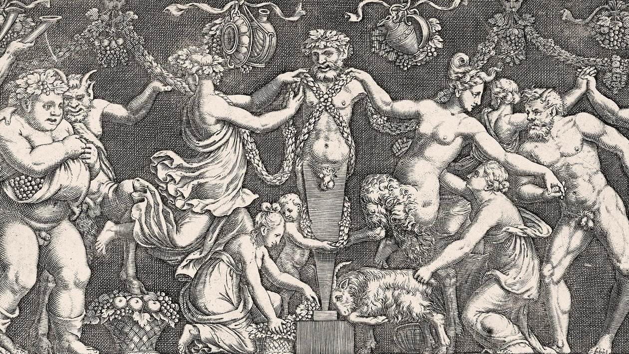 Offer til Priapus, ca. 1540 af Giulio Romano