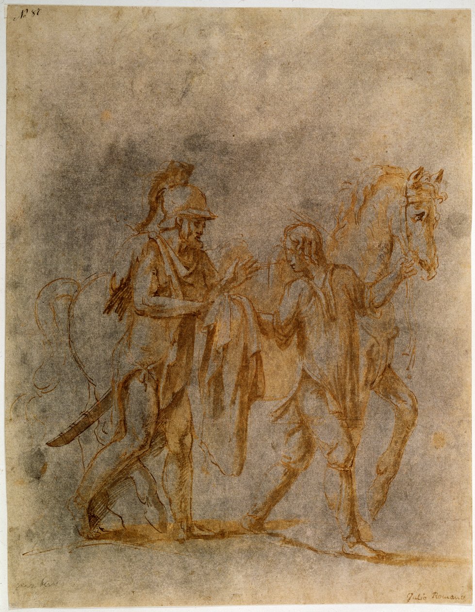 Sankt Martin og en tigger, begyndelsen af det 16. århundrede af Giulio Romano