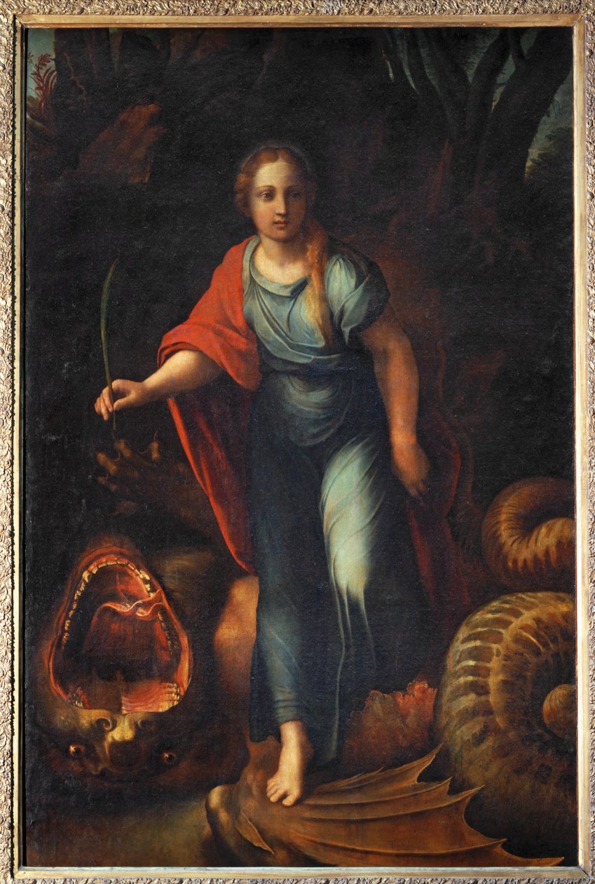 Sainte Marguerite - Den hellige Margaret ... af Giulio Romano