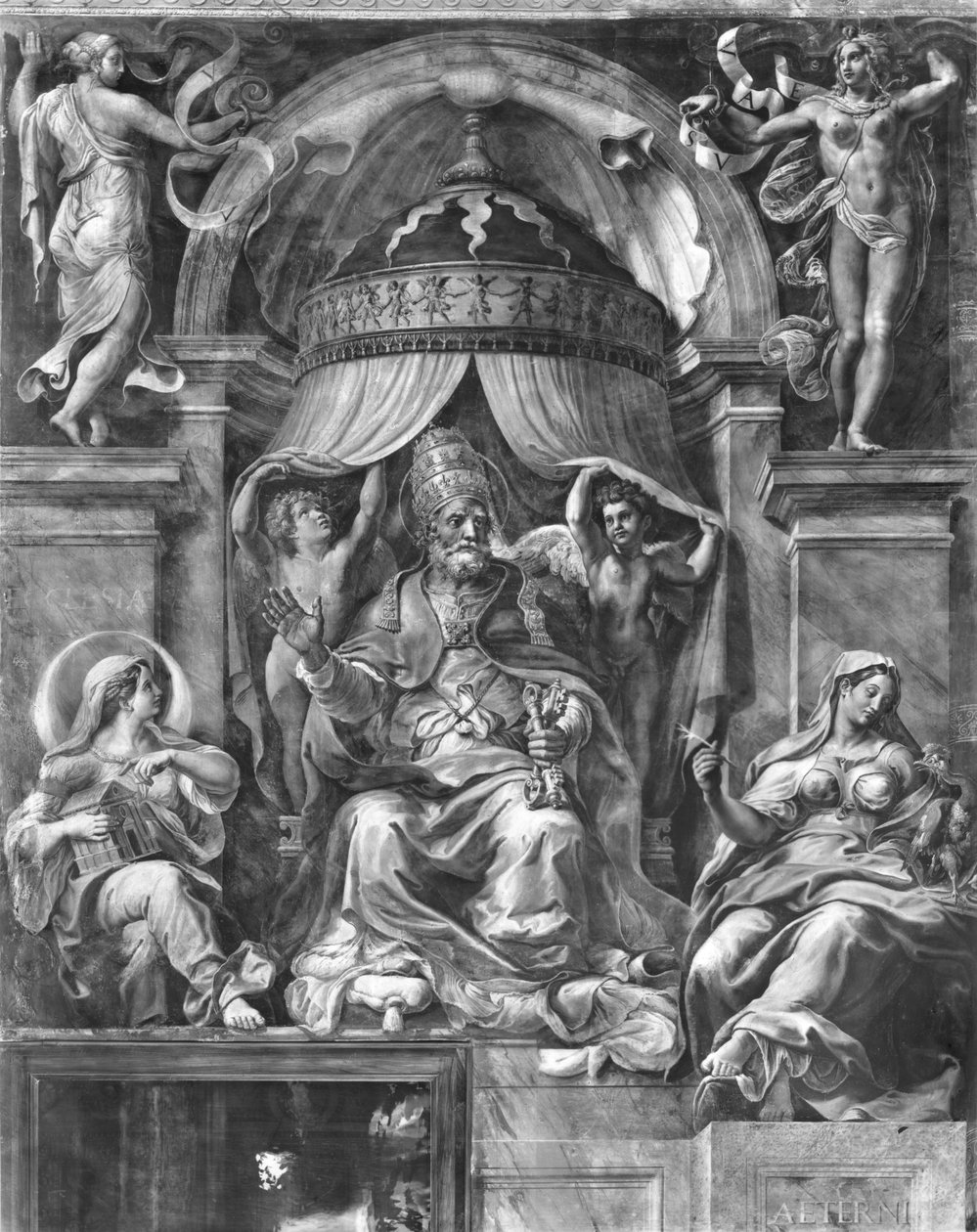 St. Peter mellem Kirke og Evighed, Raphael Rooms (se også 252791) af Giulio Romano