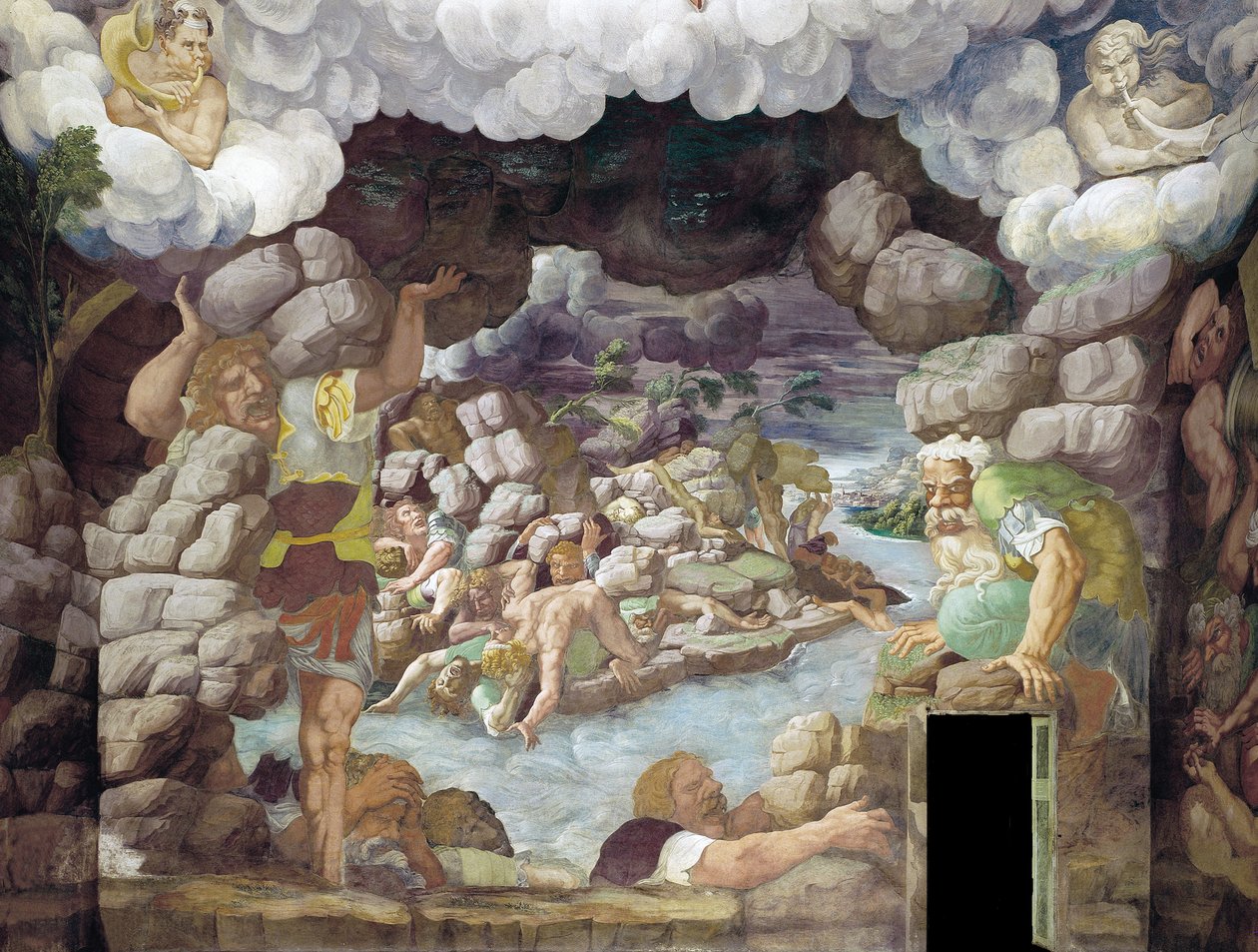 The Fall of the Giants Hall of the Giants, 1536 af Giulio Romano