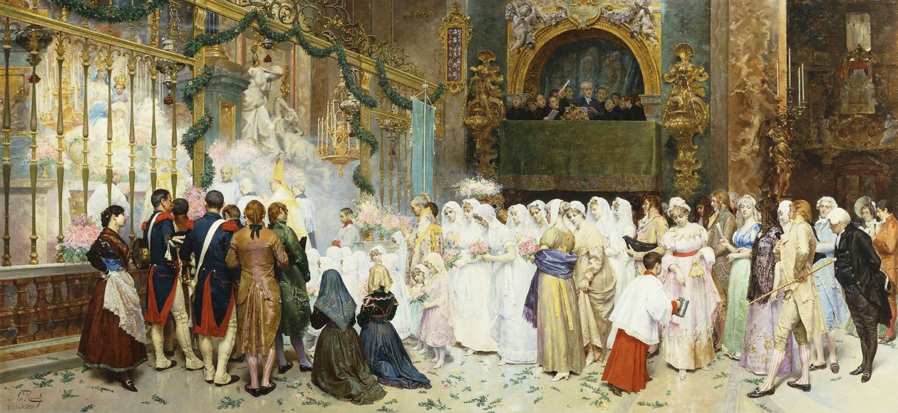 Konfirmationsmesse, 1870 af Giulio Rosati