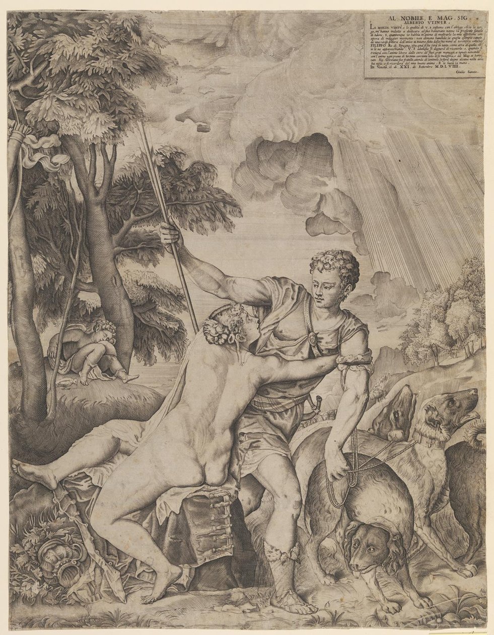 Venus og Adonis af Giulio Sanuto
