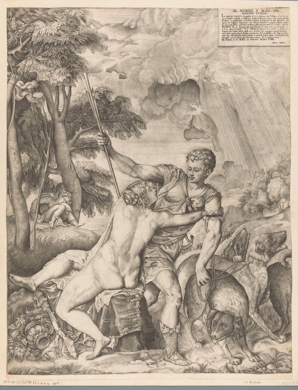 Venus og Adonis af Giulio Sanuto