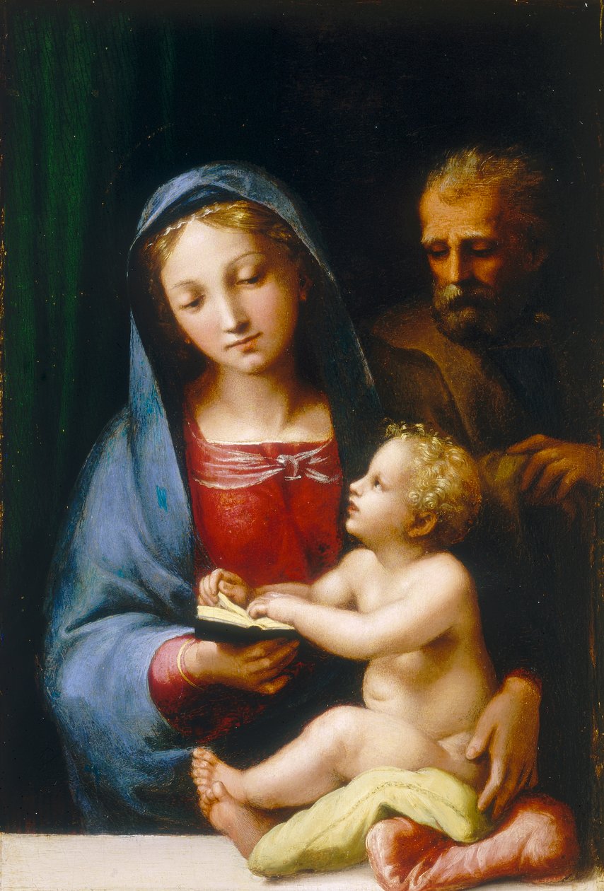 Hellige Familie af Giulio attr. to Romano