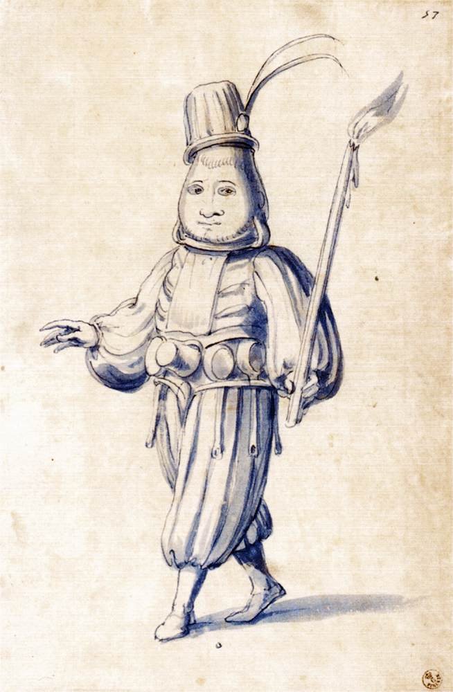 Kostumetegning af en kok af Giuseppe Arcimboldo