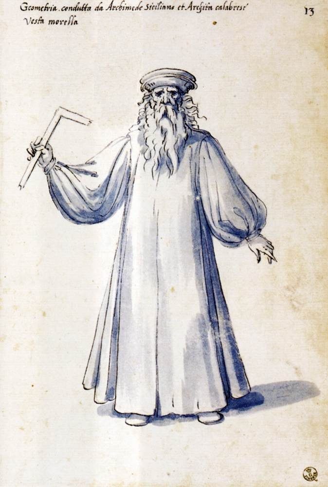 Kostume af den allegoriske figur Geometri af Giuseppe Arcimboldo