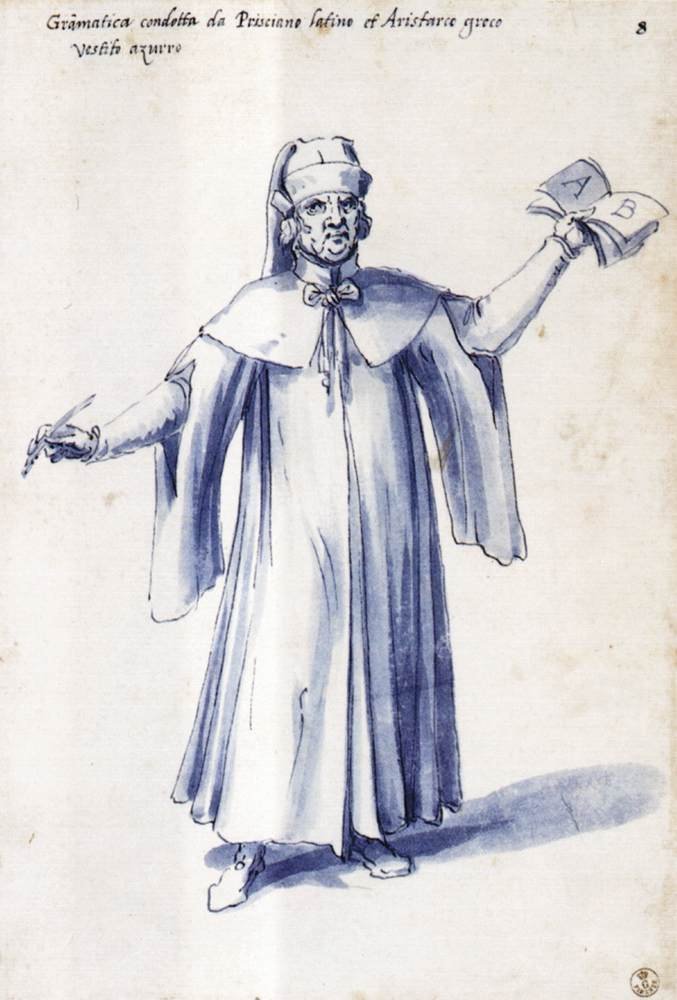 Kostume til den allegoriske figur Grammatik af Giuseppe Arcimboldo