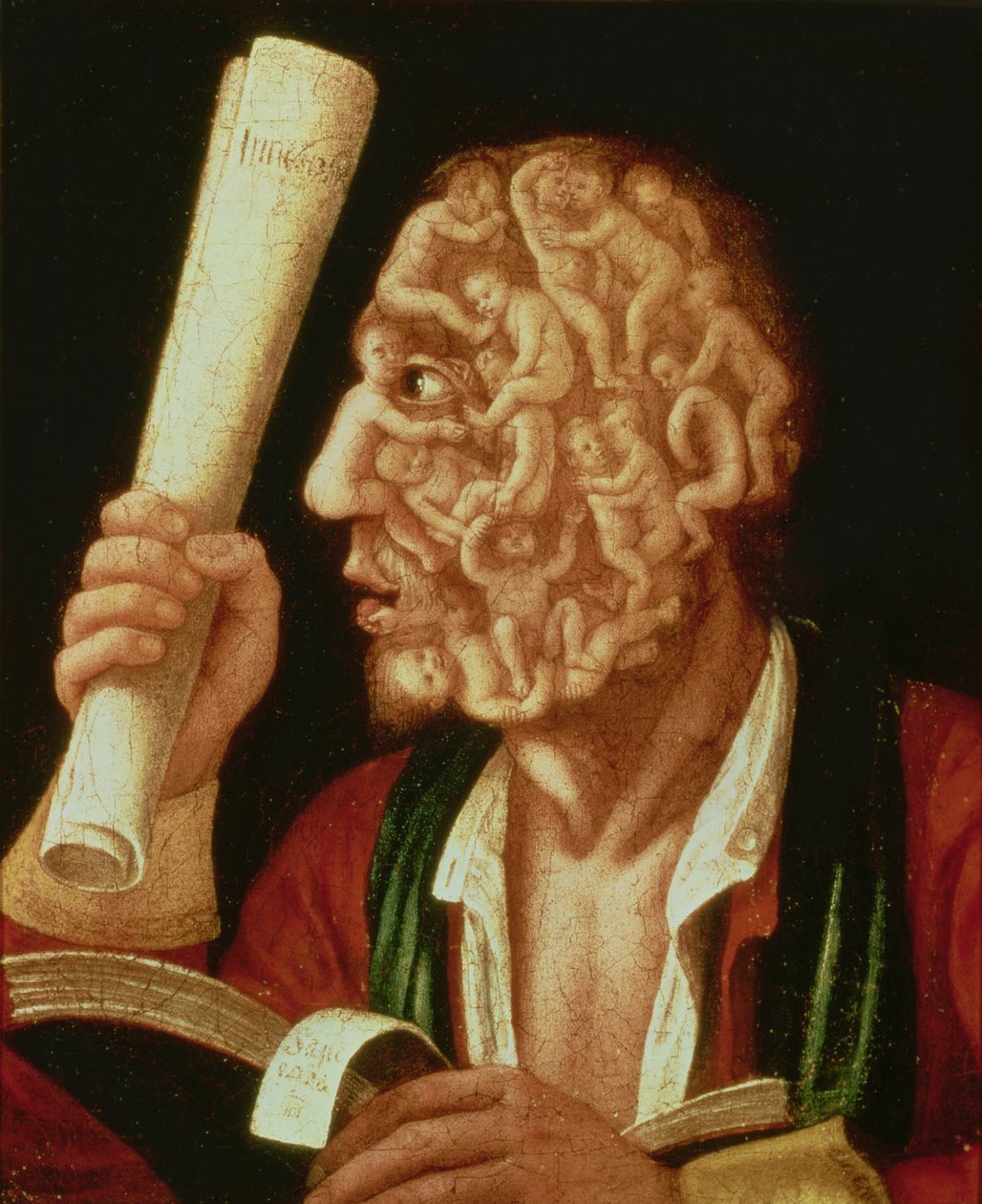 Portræt af Adam (olie) af Giuseppe Arcimboldo