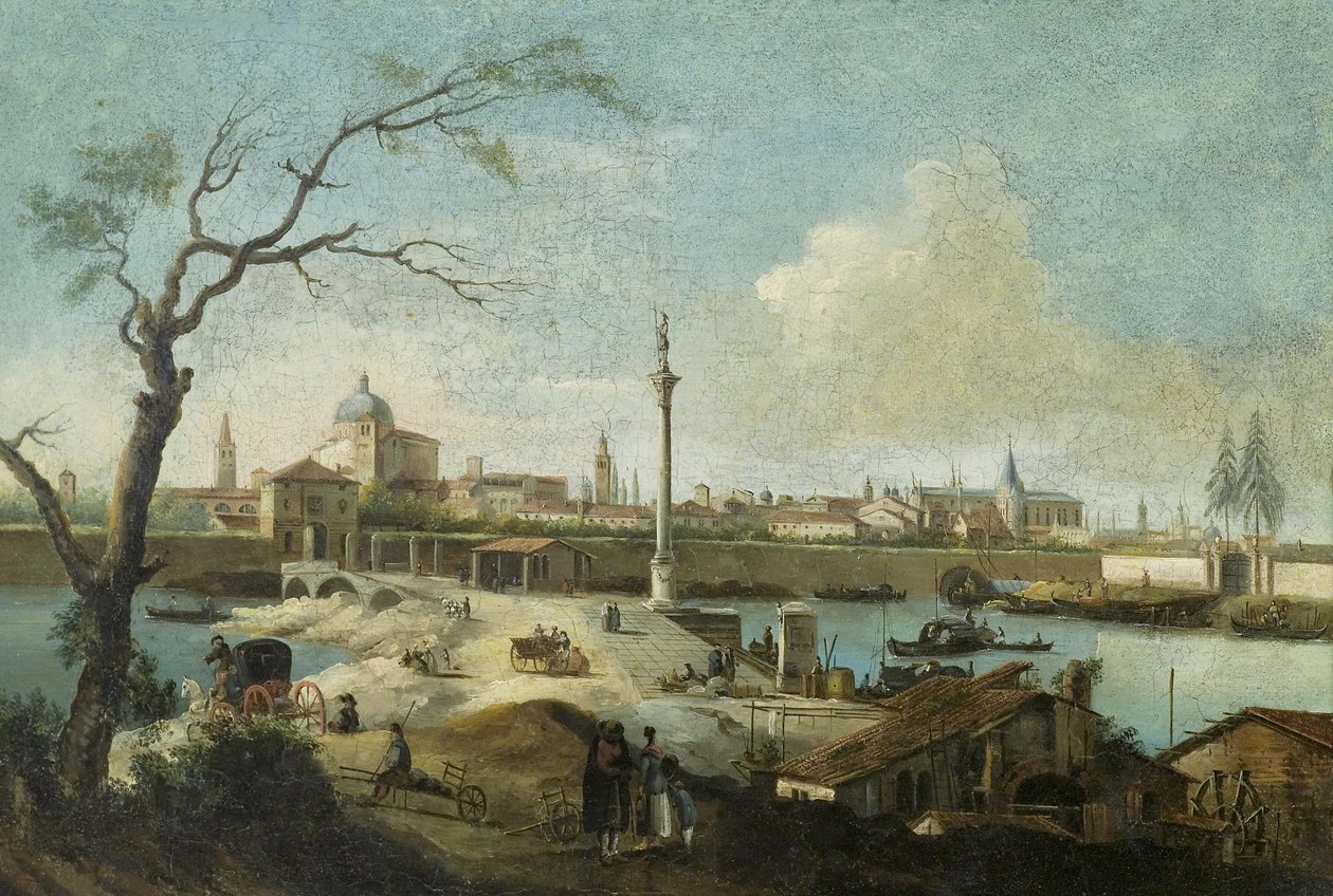 Capriccio med udsigt over Padua af Giuseppe Bernardino Bison