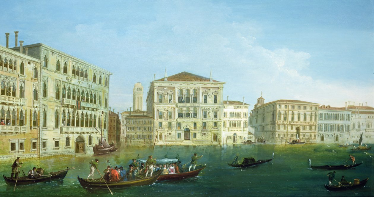 Casa Foscari og Palazzo Balbi, fra Canal Grande, Venedig af Giuseppe Bernardino Bison