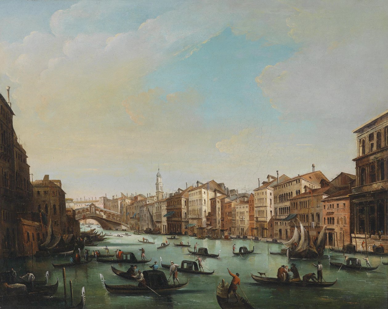 Venedig, udsigt fra Canal Grande med Rialto -broen af Giuseppe Bernardino Bison