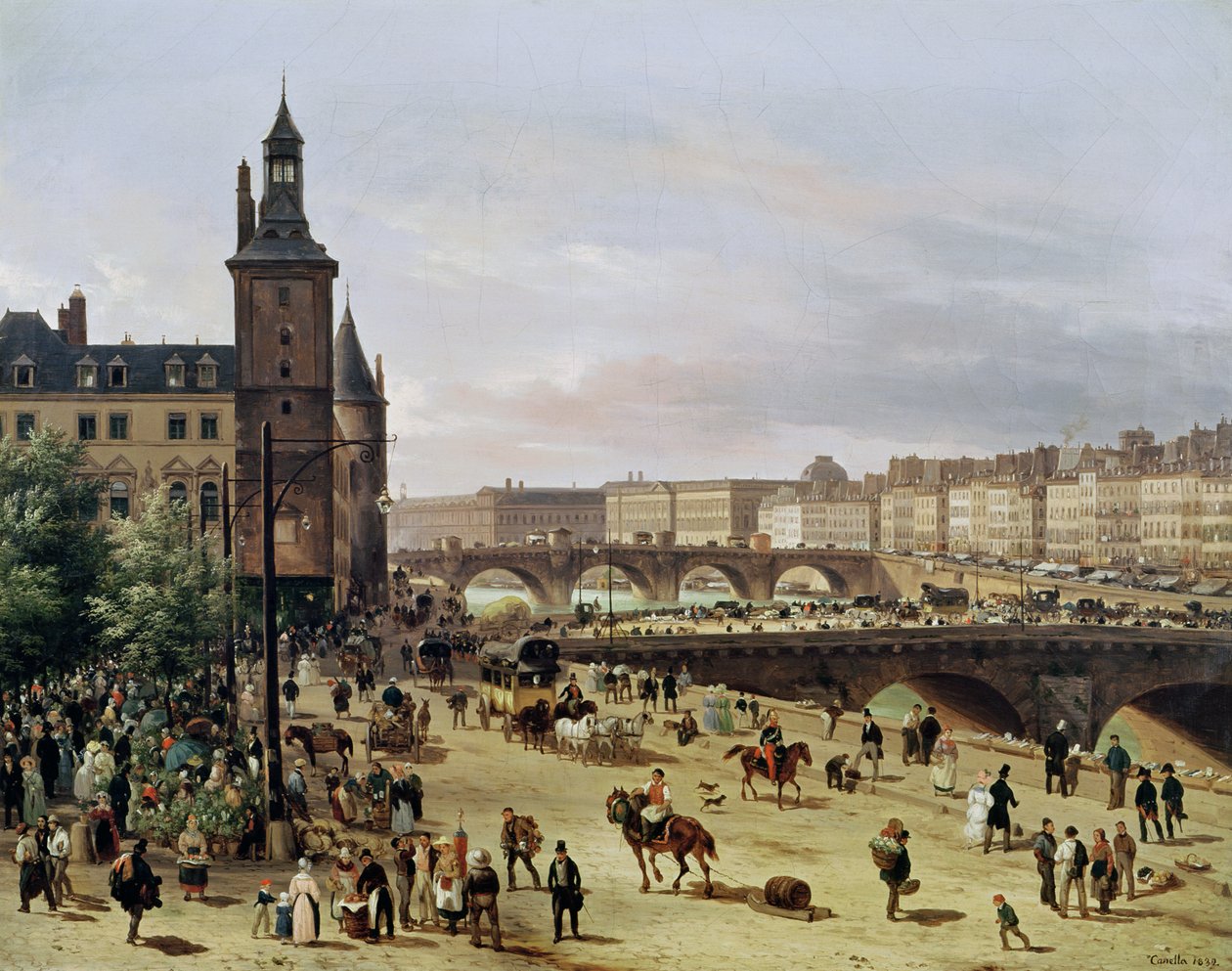 Blomstermarkedet, 1832 af Giuseppe Canella