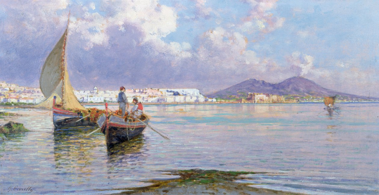 Napoli, fra Mergellina af Giuseppe Carelli