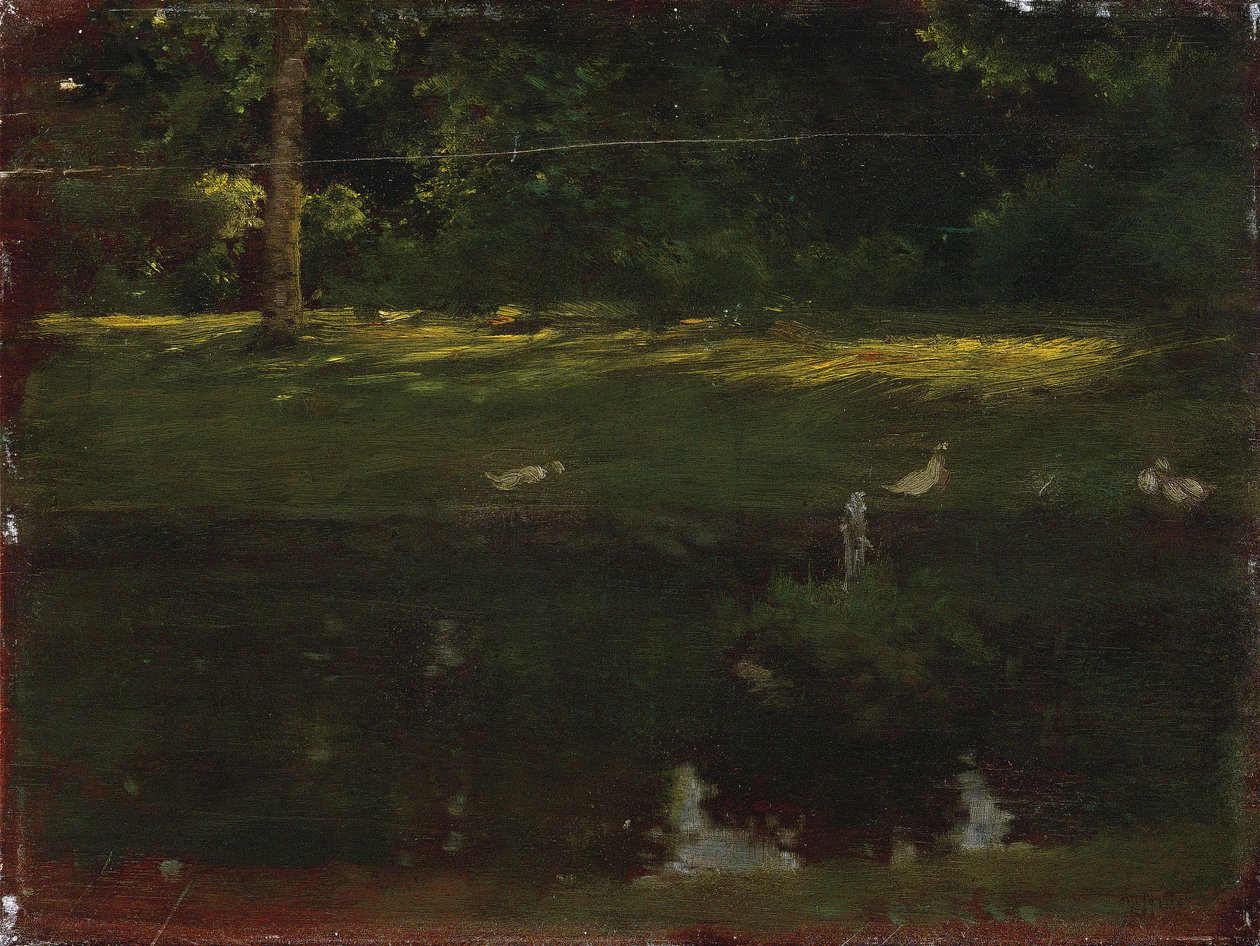 Dammen i Bois de Boulogne, ca. 1875 af Giuseppe de Nittis