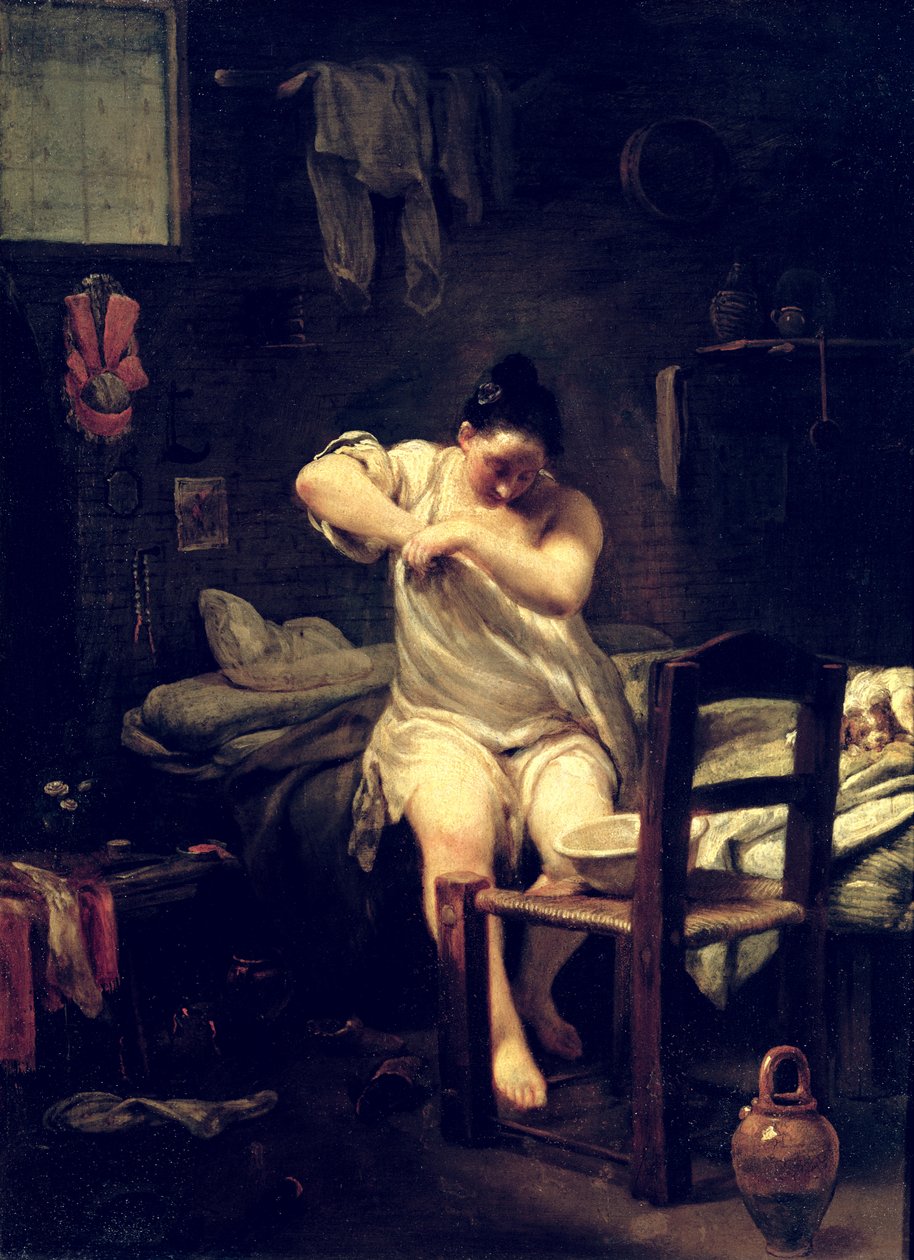 Loppen, 1710-30 (olie på kobber) af Giuseppe Maria Crespi
