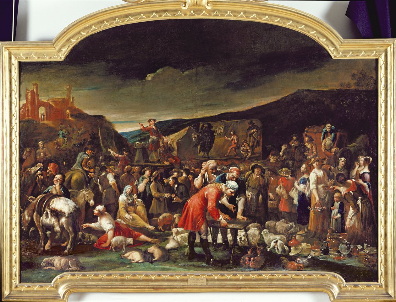 Markedet eller Poggio a Caiano-messen af Giuseppe Maria Crespi