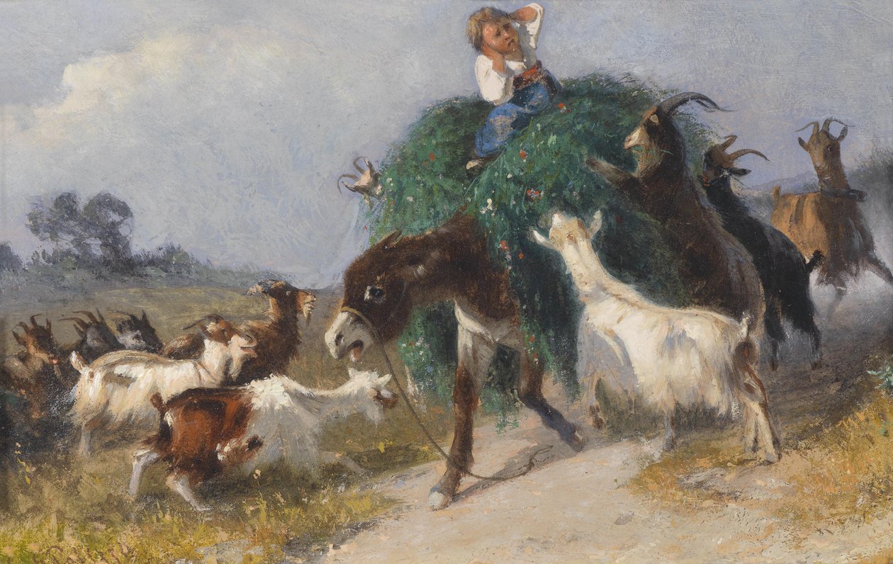 Geder erobrer en høvogn af Giuseppe Palizzi