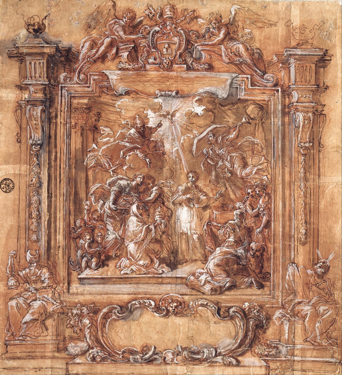 Kardinal Albani tilbydes Tiara af Giuseppe Passeri