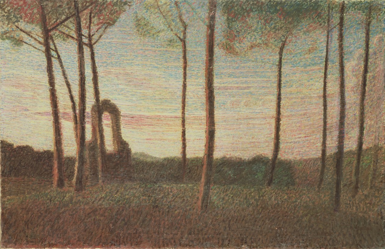 Landskabet af Villa Borghese, 1906 af Giuseppe Pellizza da Volpedo