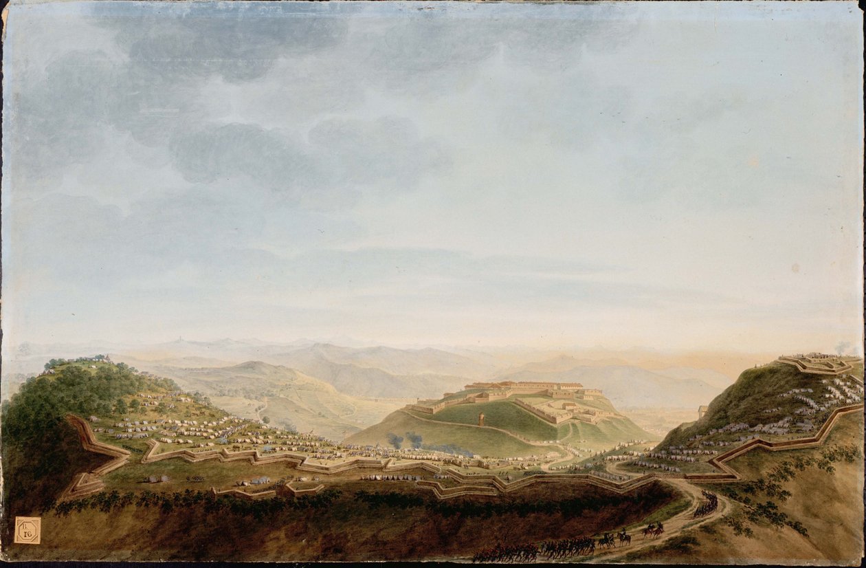 Fort de la Ceva den 16. april 1796 af Giuseppe Pietro Bagetti